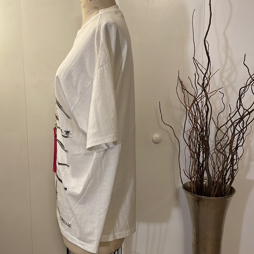 Hand painted Hawaiian t-shirt with fringe skirt - Picture 4 of 7